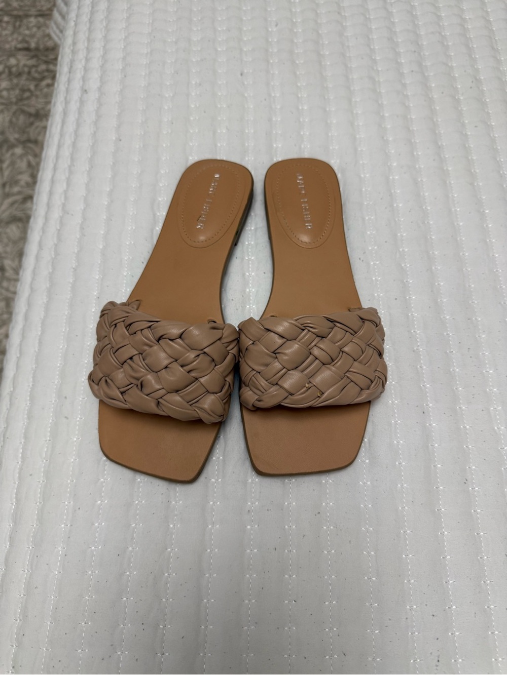 Marc Fisher Braided Slide Sandals in Taupe